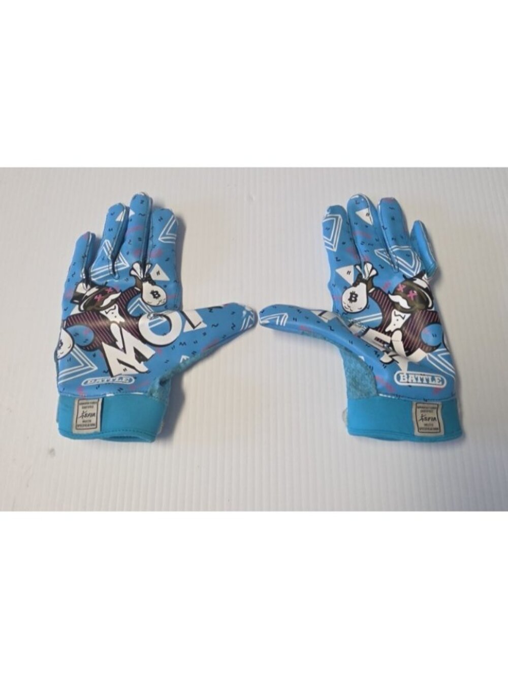 Battle Sports Monopoly Money Wide Receiver Football Gloves Ultra Stick Adult M